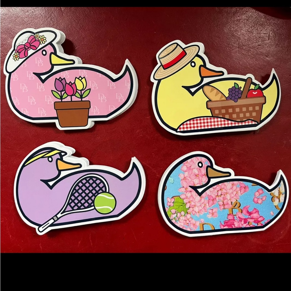 3 Dooney & Bourke Duck Stickers New 2022 Tennis, Hydrangea & Picnic 1 Ea